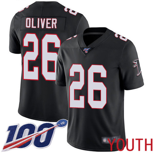 Atlanta Falcons Limited Black Youth Isaiah Oliver Alternate Jersey NFL Football #26 100th Season Vapor Untouchable->youth nfl jersey->Youth Jersey